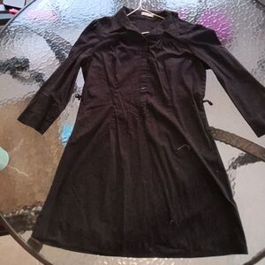 Black long sleeves collared button up dress medium